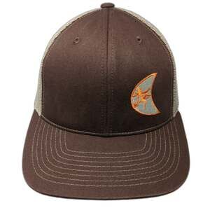 Lindo Trucker Hat Brown One Size Mesh Snapback Lizard Moon Logo Embroidered